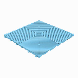 Terrassenfliese mit offene abgerundete Rippen hellblau